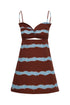 Victoria Cotton Mini Dress  / Chocolate Striped Helechos